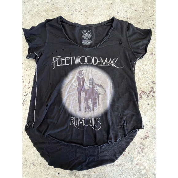 Tops - Fleetwood Mac Rumours Distressed Band Tee M Black Trunk Ltd